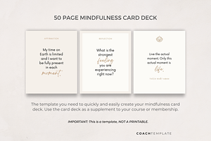 Mindfulness Card Deck Canva Template