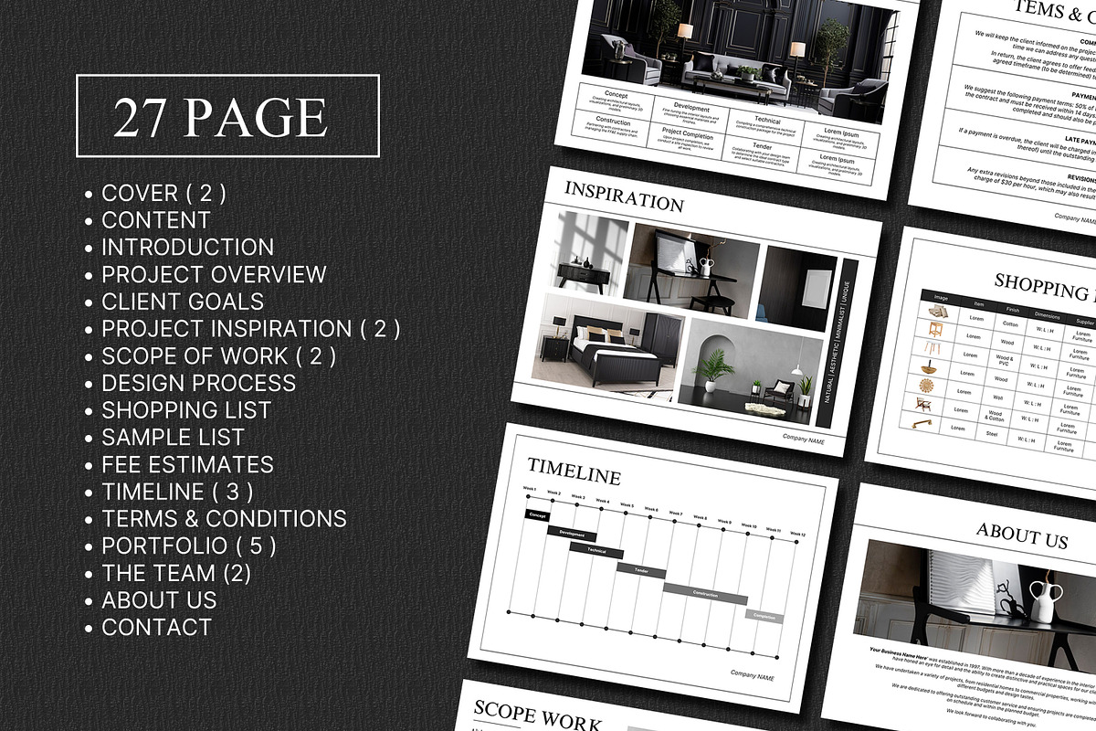 Interior Design Proposal Template, a Presentation Template by SKY CREATION (Photo 4 of 7)