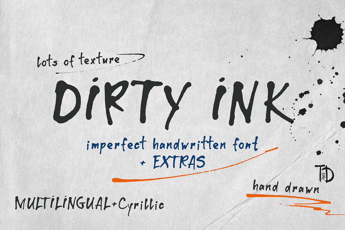 Dirty Ink font handwritten playful, a Handwritten Font by TD fonts (Photo 1 of 12)