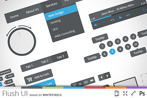 Flush UI - flat user interface, a Templates & Theme by Picseel
