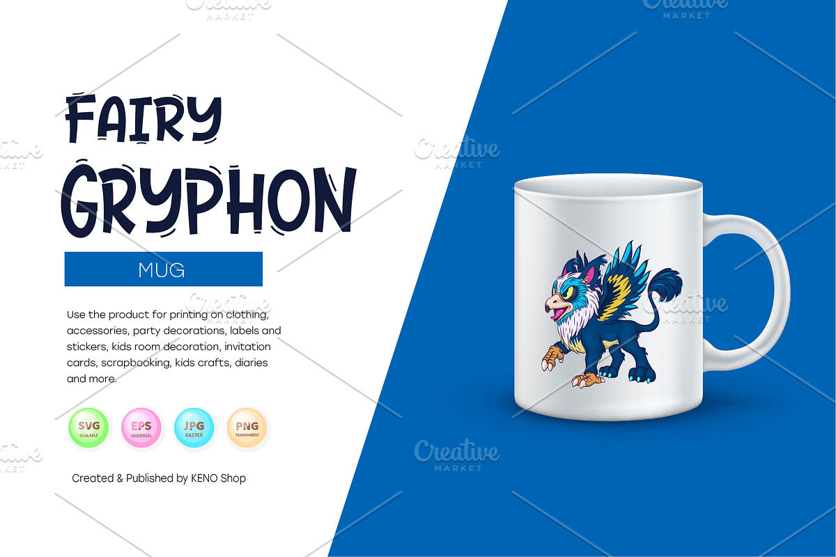 Fairy Cartoon Gryphon., an Animal Illustration by KENO Mascots (Photo 3 of 8)