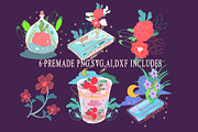 peony pop art procreate stamp brush, a Brush Add-On by Meisanmui (Thumbnail 3 of 5)