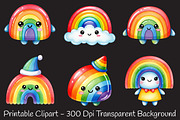 Cute Rainbow Character Clipart, an Illustration by RobertsArt (Thumbnail 3 of 7)