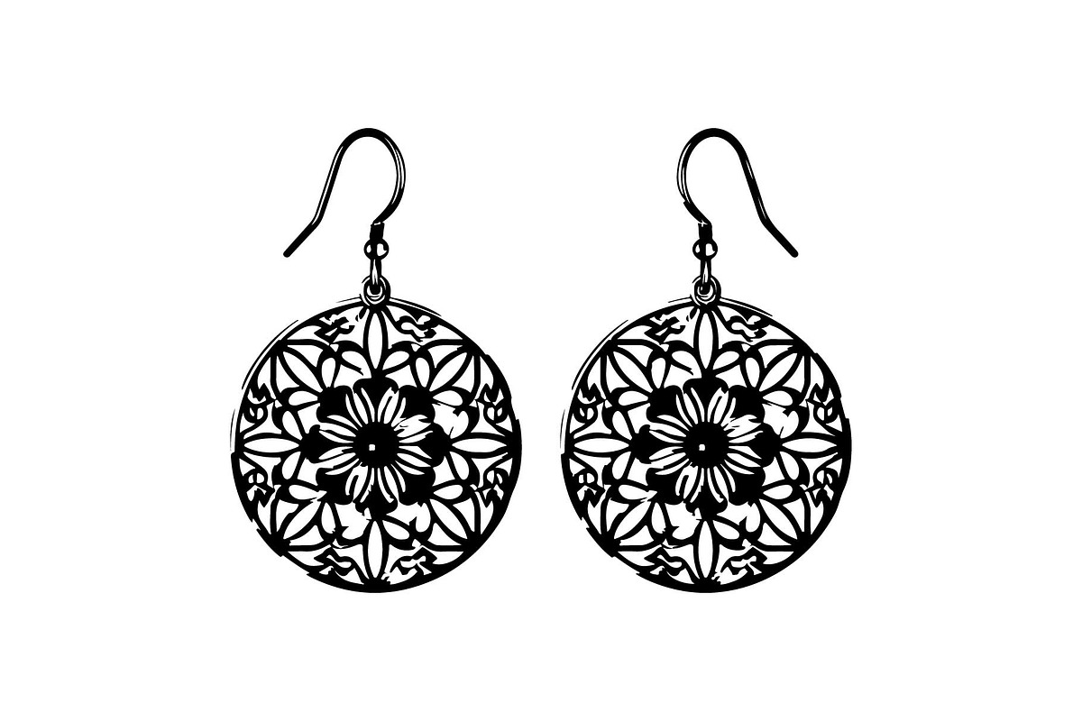 Round Filigree Earrings SVG Set, an Object Graphic by Creativeshirt (Photo 4 of 13)