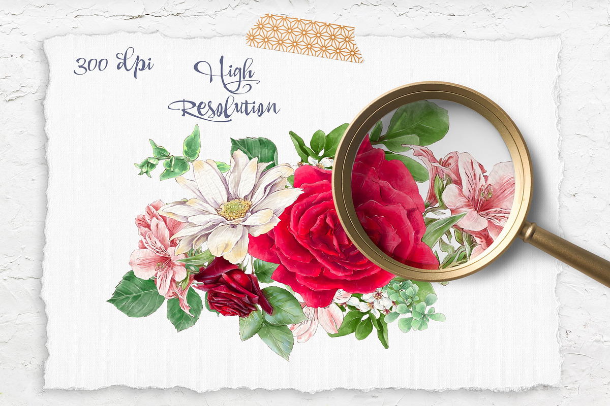 Watercolor Flowers clipart big set, a Decorative Illustration by Yuliya Art (Photo 5 of 16)