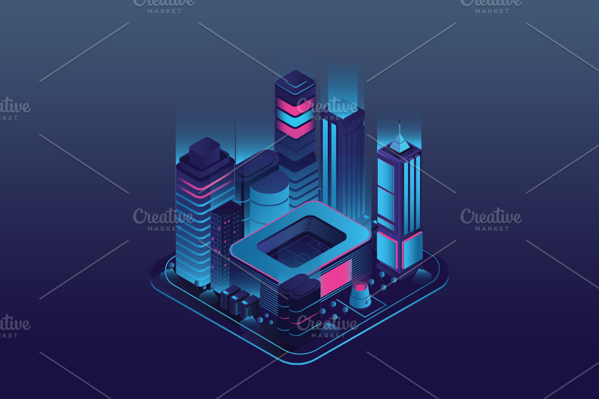 Isometric Building Set 11 Designs, a Work Illustration by Peacock_design (Photo 4 of 12)