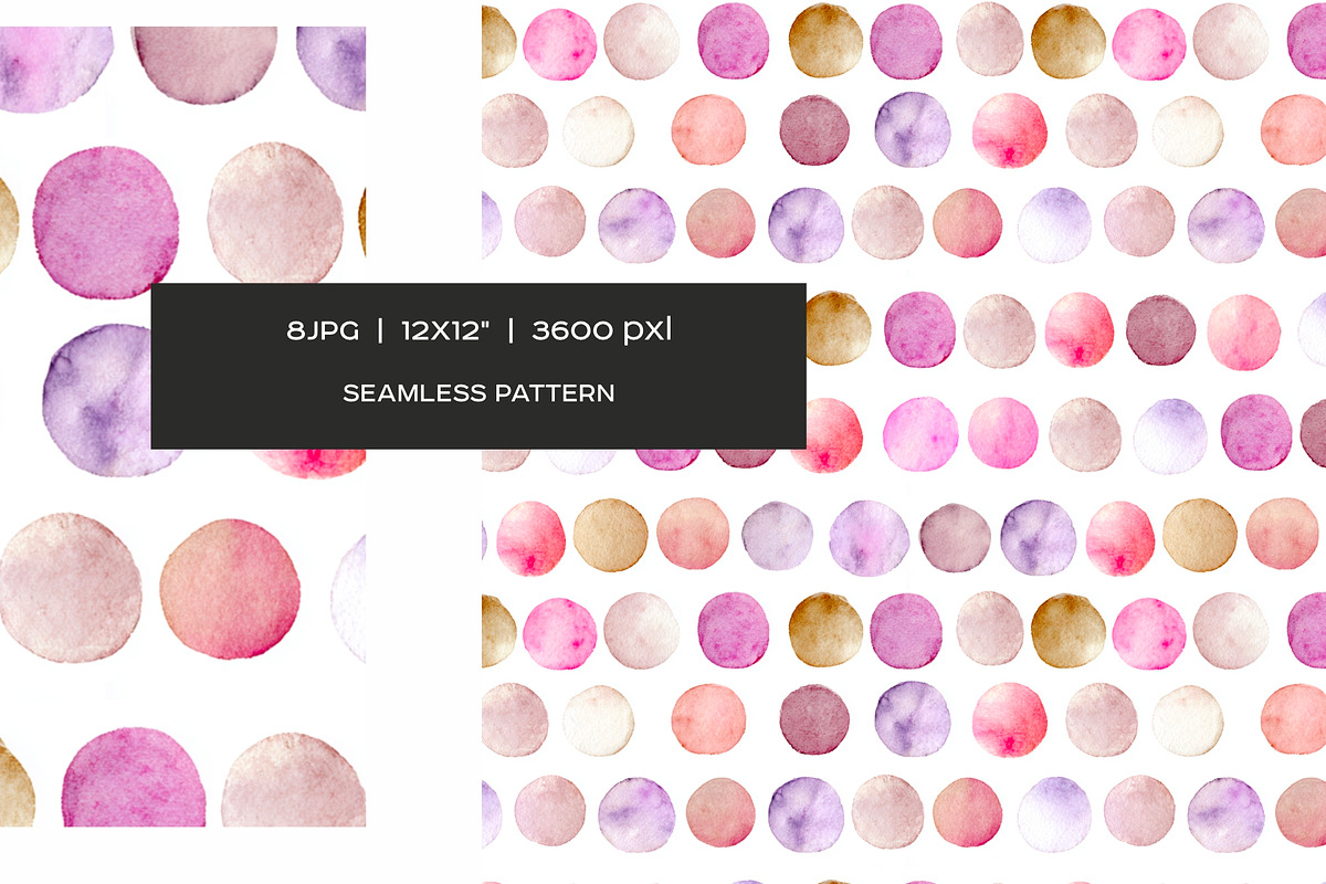 Watercolor dots and stars pattern, a Pattern Graphic by Art and Funny (Photo 7 of 10)
