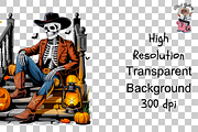 Halloween Cowboy Skeleton PNG Bundle, a Graphic by Black Gallery (Thumbnail 9 of 11)