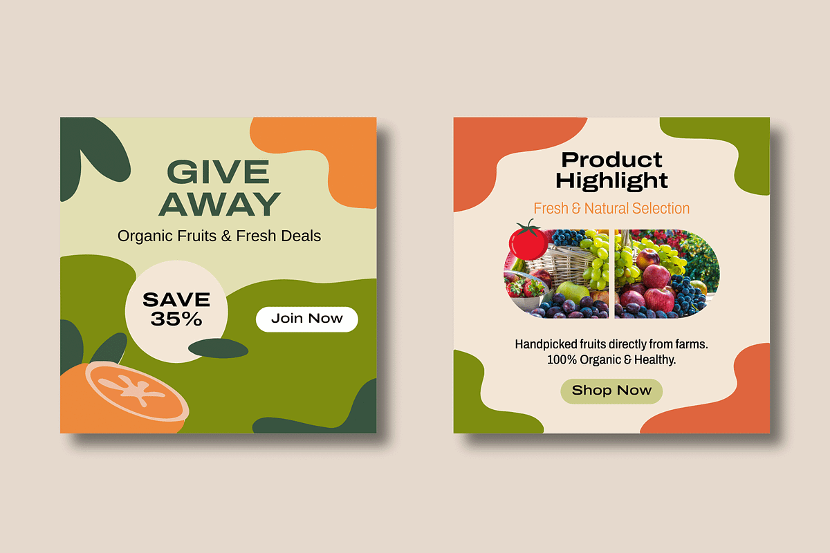 Healthy Food Social Media Template, a Social Media Template by MightyDesign (Photo 3 of 8)