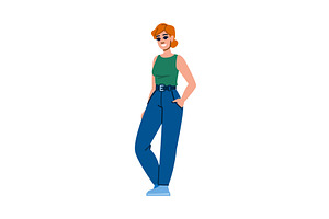 Young woman posing with hand in, an Object Illustration by pikepicture