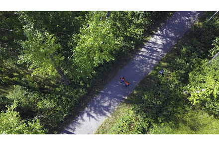 Sunny view from a helicopter. Clip, a Person Photo by Media Whale Stock