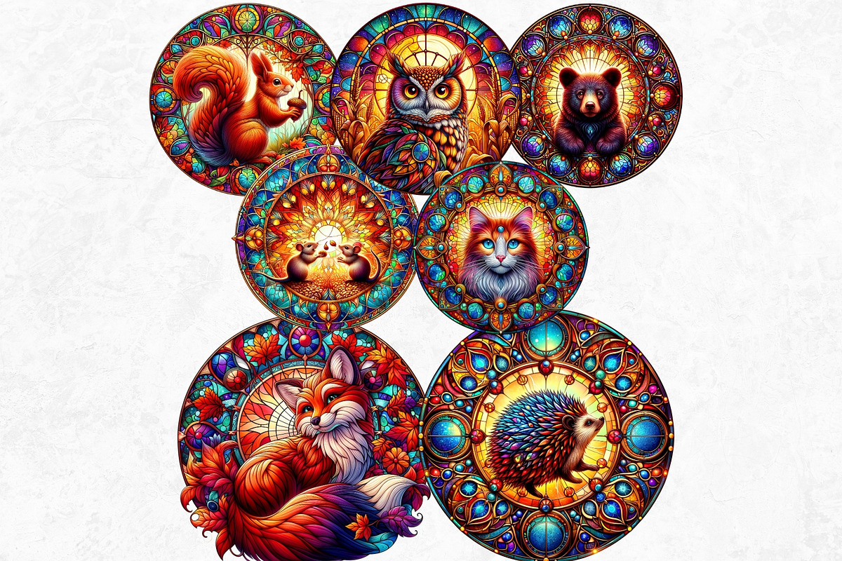 Autumn Stained Glass Round clipart, an Illustration by ThatsDesignArt (Photo 9 of 10)