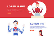 French waiter, mime and woman, a Person Illustration by Onyx (Thumbnail 3 of 3)