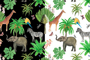 Safari Park - Watercolor Patterns