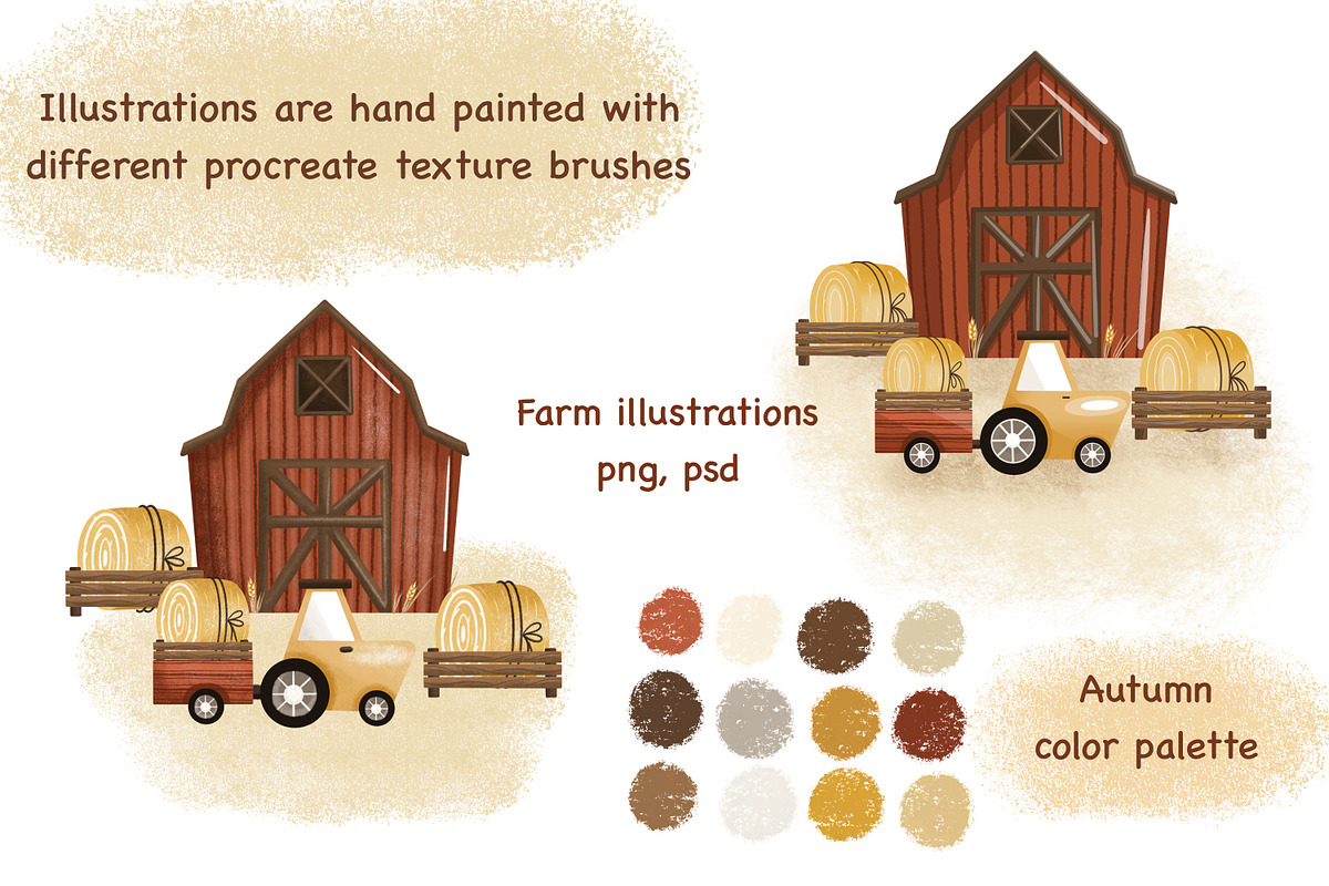 Autumn farm-kids collection, a Seasonal Illustration by Linerisyart (Photo 6 of 23)
