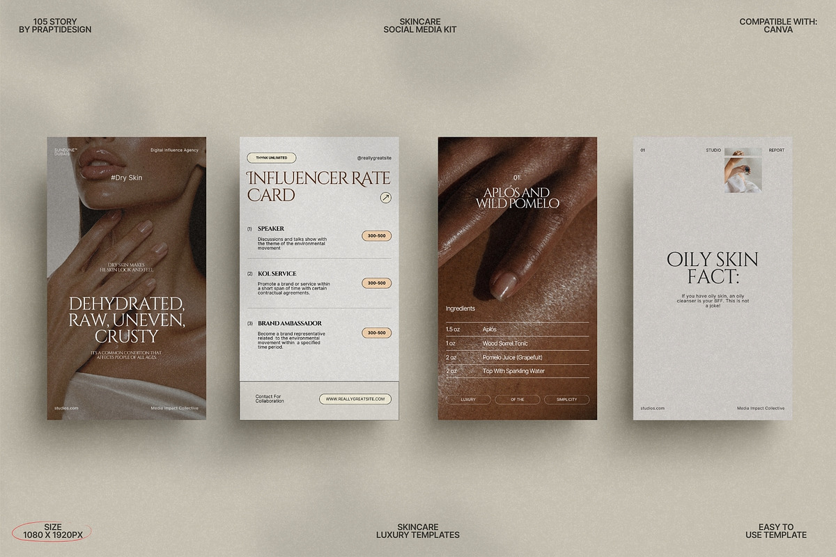 Minimal Skincare Story Kit Canva preview 7