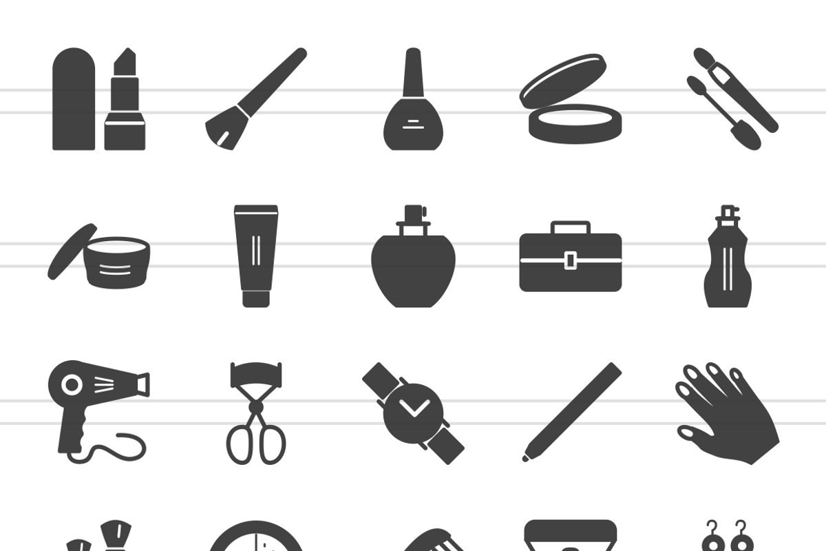 50 Makeup & Accessories Glyph Icons preview 2