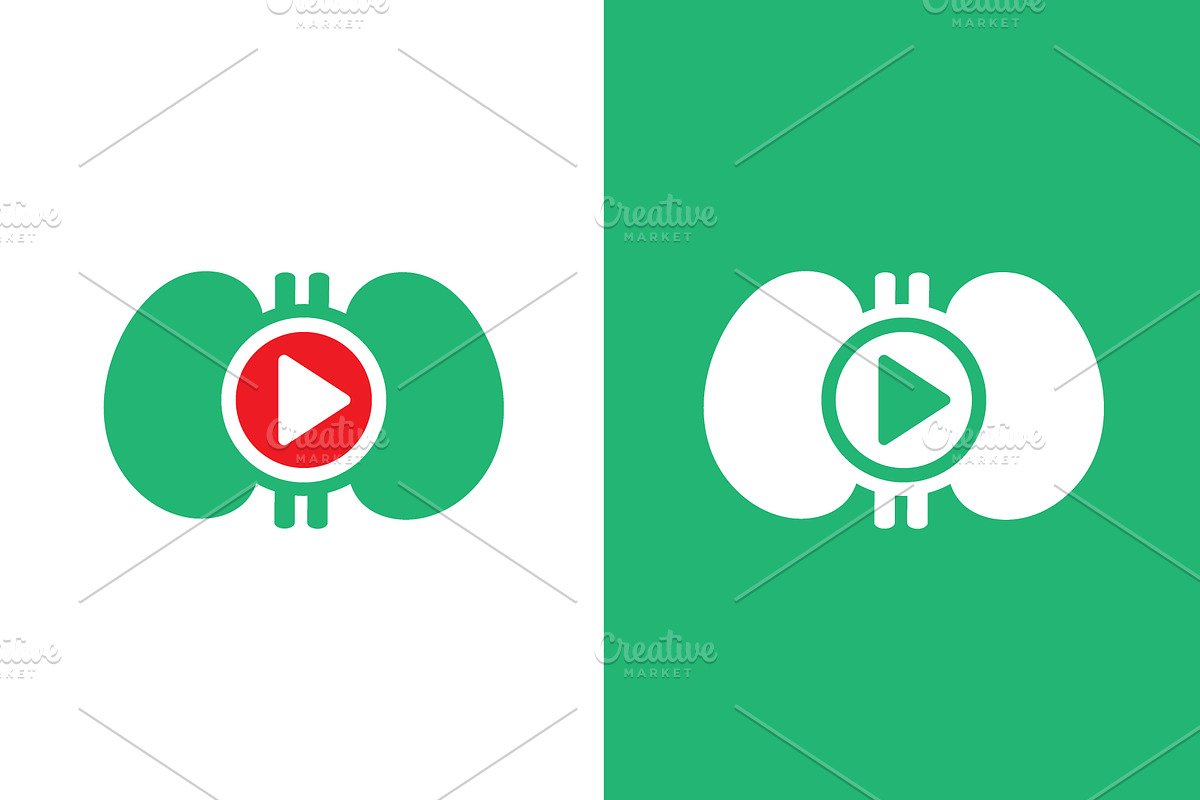 Human kidneys and button play logo, a Technology Illustration by GraphiShop