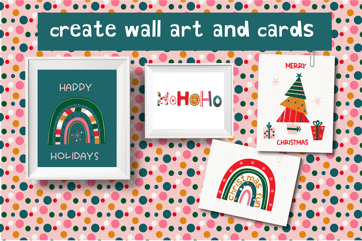 Merry and Bright clipart set, an Illustration by Poppymoondesign (Photo 2 of 3)