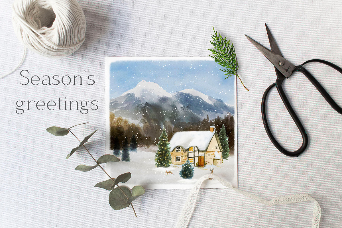 Watercolor Christmas Scenes, an Animal Illustration by Twigs and Twine (Photo 15 of 15)