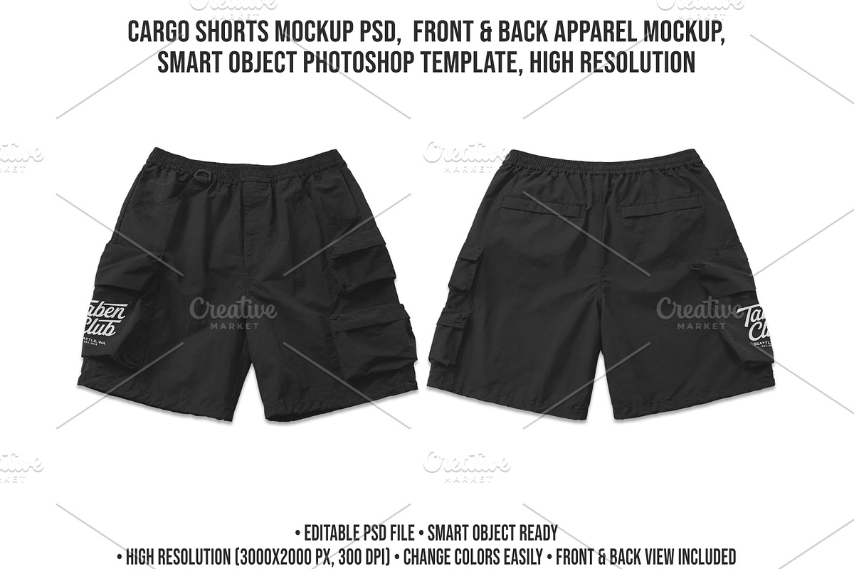 Cargo Shorts Mockup PSD Editable, a Bottom Mockup by std.badboy (Photo 1 of 4)