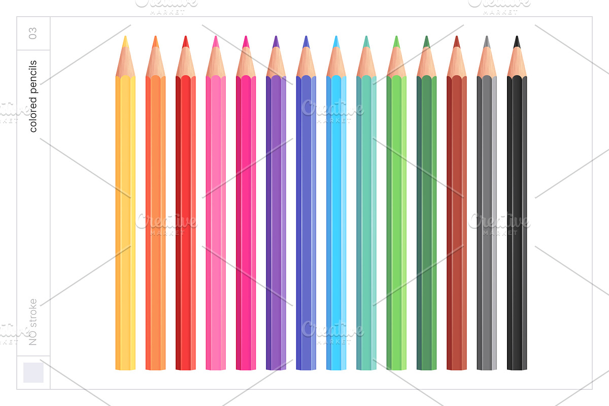 Vector Colored Crayons & Pencils, an Object Graphic by Side Project (Photo 8 of 14)