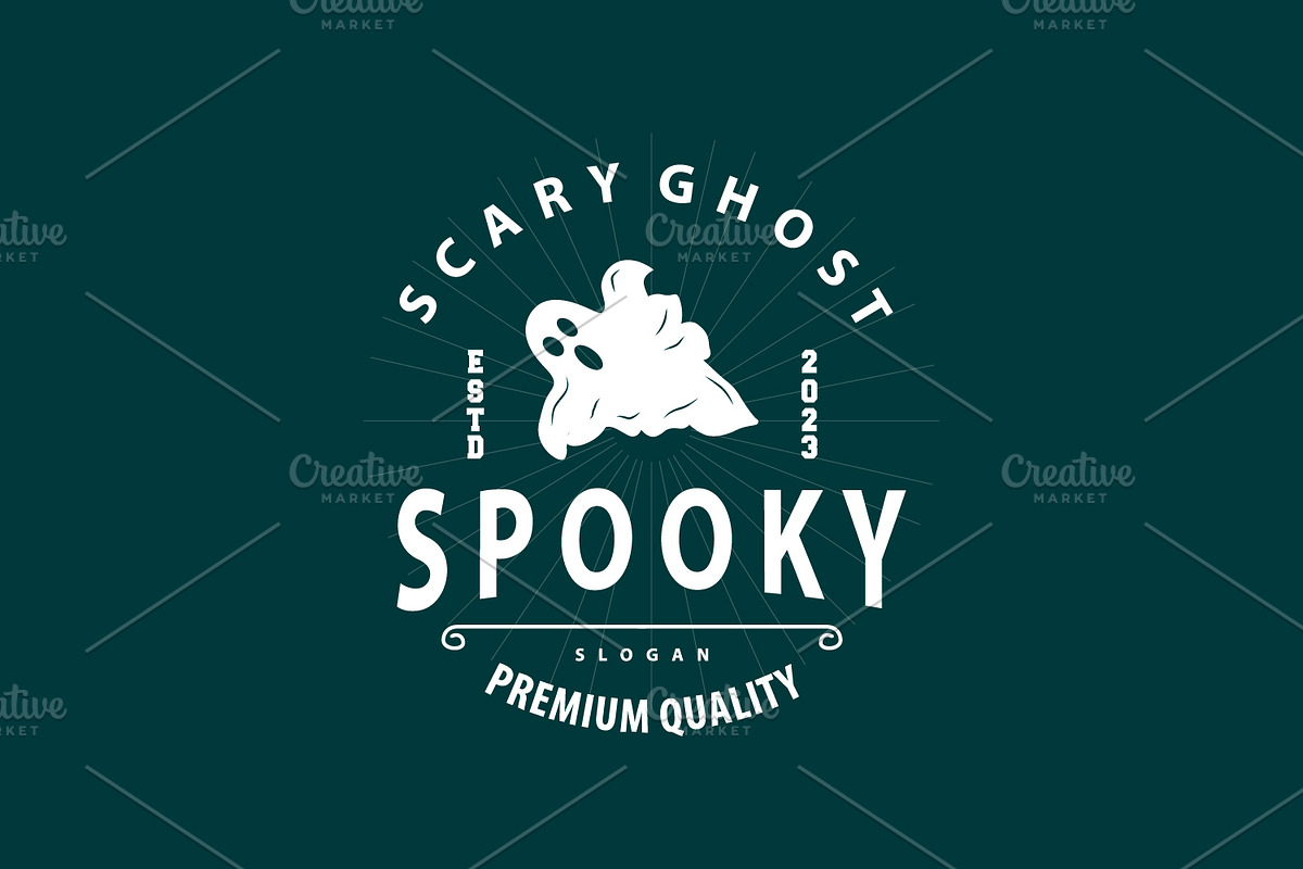 Spooky Ghost Logo Simple Halloween, a Branding & Logo Template by Maylianaw28