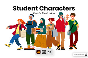 Student Characters Illustration, a Person Illustration by SLAB! Design