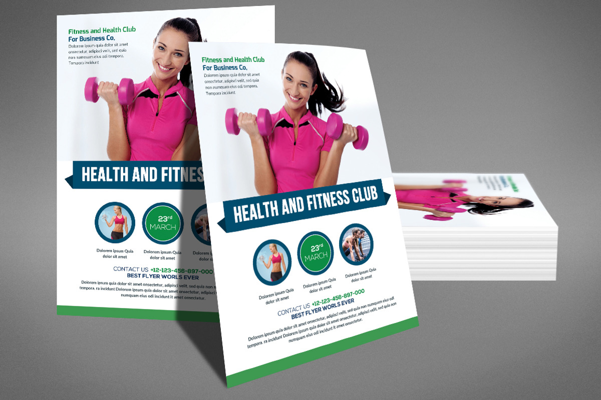 Fitness Health Club Flyer, a Flyer Template by graphicforest (Photo 2 of 4)