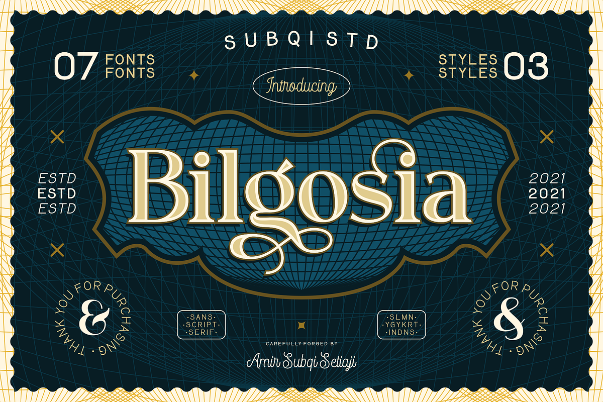 Bilgosia - Display Family Font, a Font by Subqi Std (Photo 1 of 9)