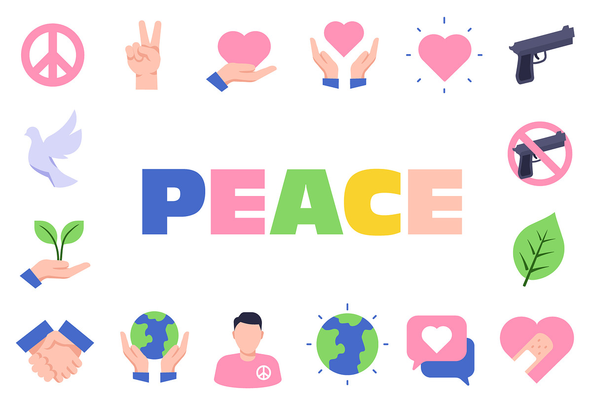 Peace icons. Peace Day icon set., an Icon by Mark Skitsky