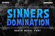 Sinners Domination Metal Horror Font, a Blackletter Font by dansdesign (Thumbnail 1 of 7)