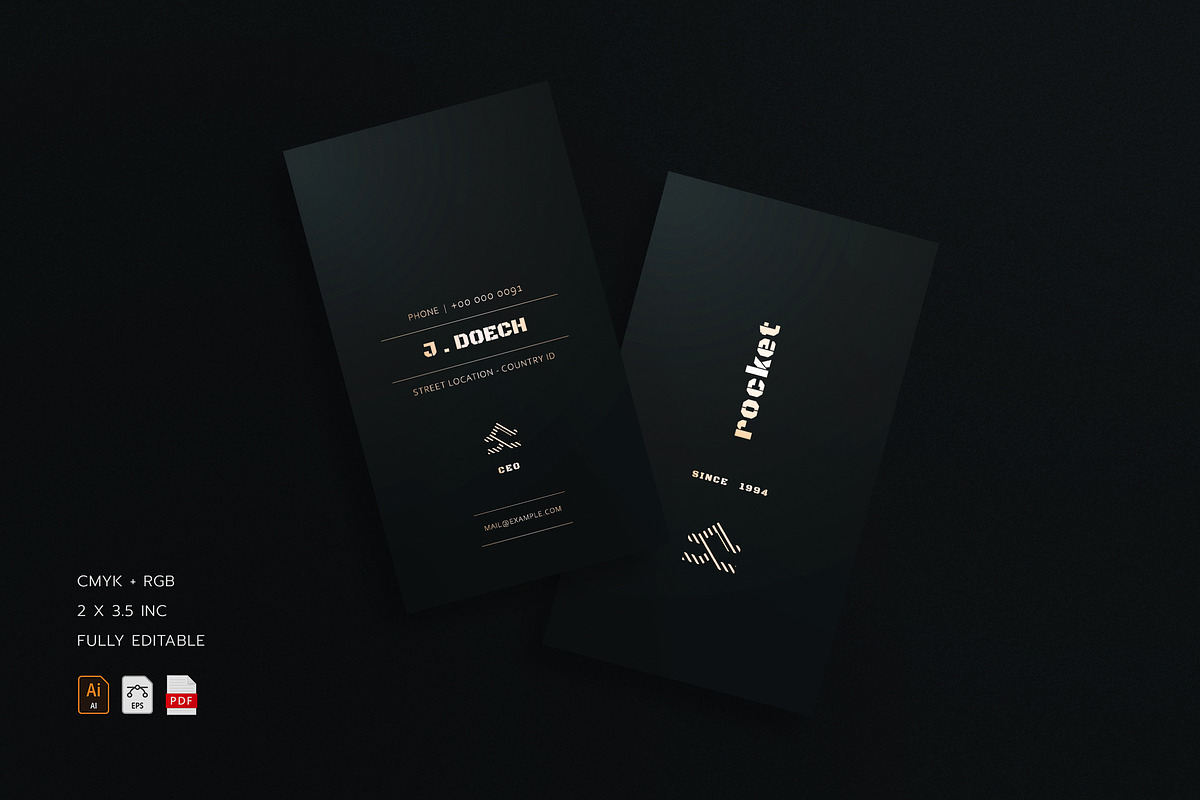 5 in 1 Vertical Luxury Business Card, a Business Card Template by Ctrl space studio (Photo 2 of 6)