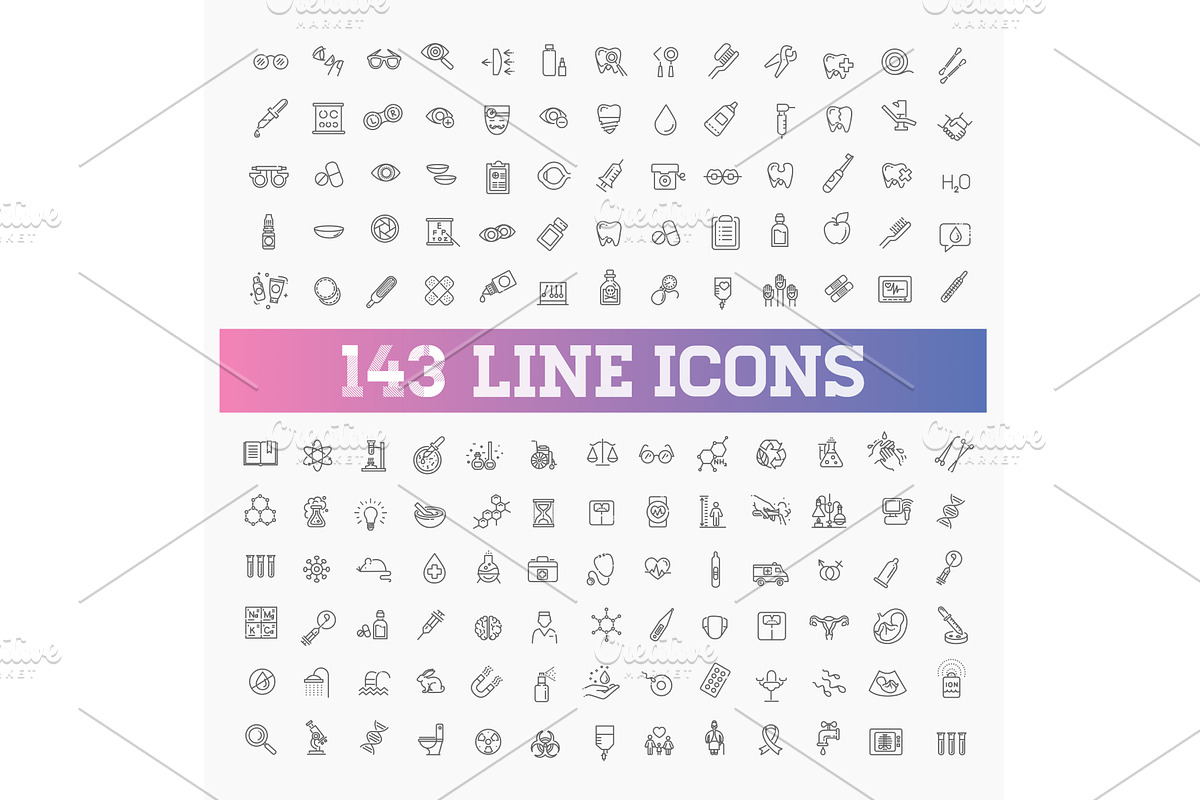 Line medicine line Icons, a Healthcare Illustration by Tettygreen