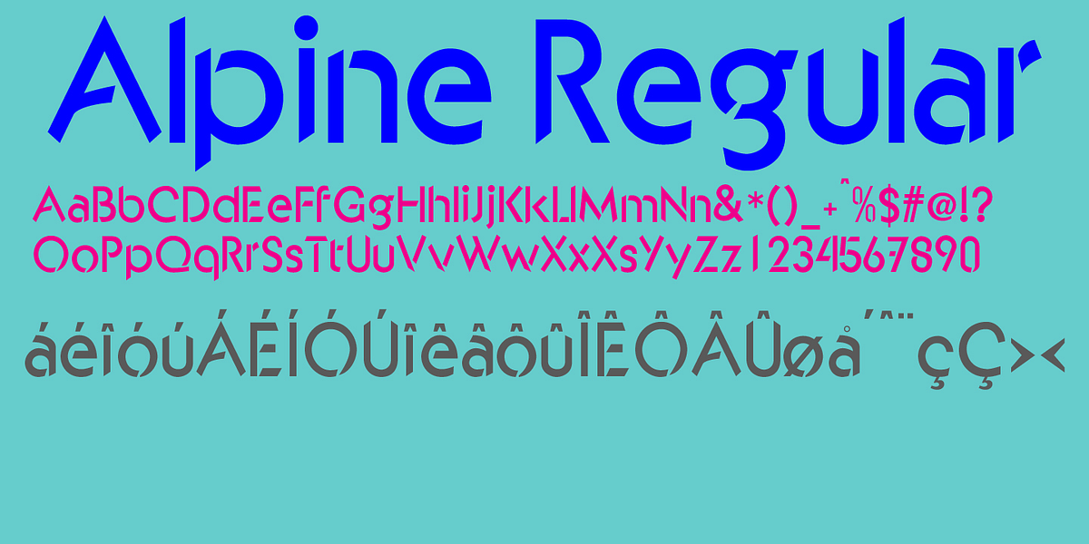 Alpine Reglar, a Sans Serif Font by Wooden Type Fonts
