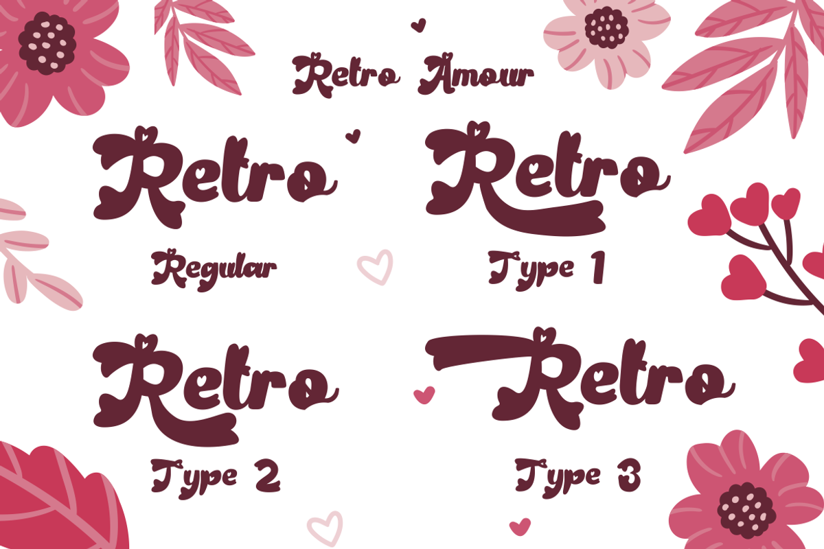Retro Amour - Retro Love Font, a Font by PutraCetol Studio (Photo 8 of 11)