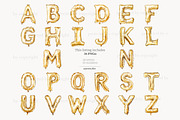 Gold Foil Alphabet Balloon Letters, a Decorative Illustration by GlamArtZhanna (Thumbnail 2 of 5)