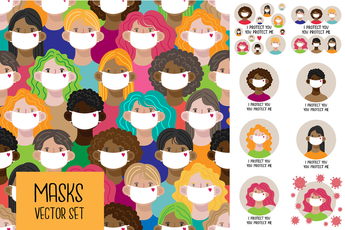 People wearing medical masks., a Healthcare Illustration by KVIO (Photo 1 of 7)
