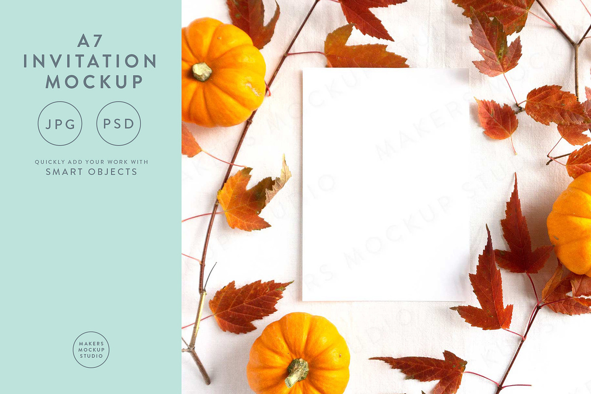 Autumn A7 Invitation Mockup, a Product Mockup by Makers Mockup Studio (Photo 1 of 5)
