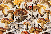 Mushroom seamless pattern, a Pattern Graphic by Elona Laff (Thumbnail 1 of 4)