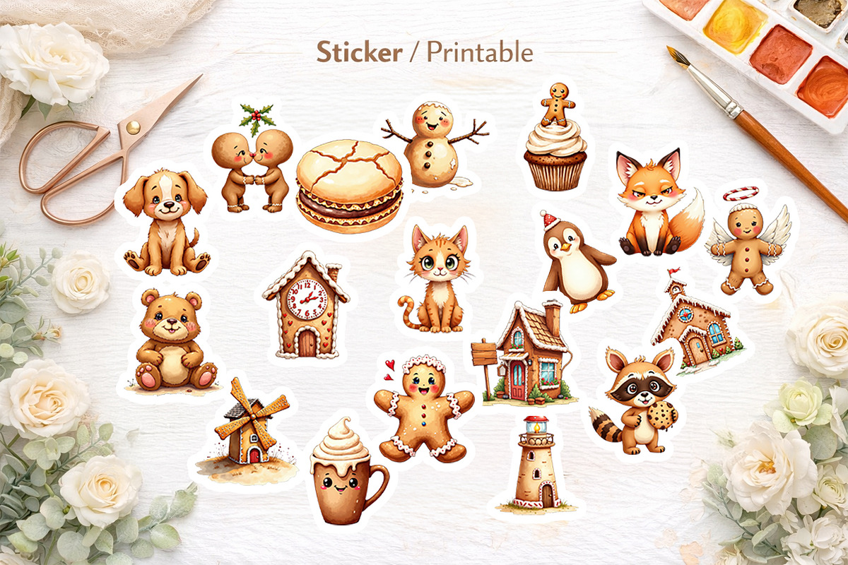 UglyCute Gingerbread Clipart Bundle, an Illustration by Artnoy (Photo 7 of 8)