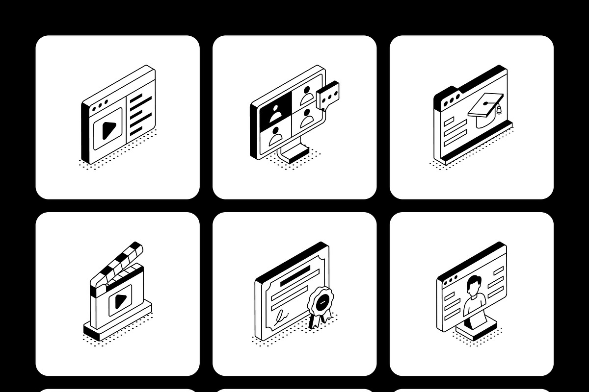 100 E-Learning Illustrations Bundle, a Technology Illustration by Vectors Market (Photo 9 of 12)