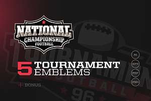 5 American Football Emblems + Bonus