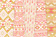 Coral & Gold Boho Seamless Patterns, a Pattern Graphic by Avenie Digital (Thumbnail 3 of 4)