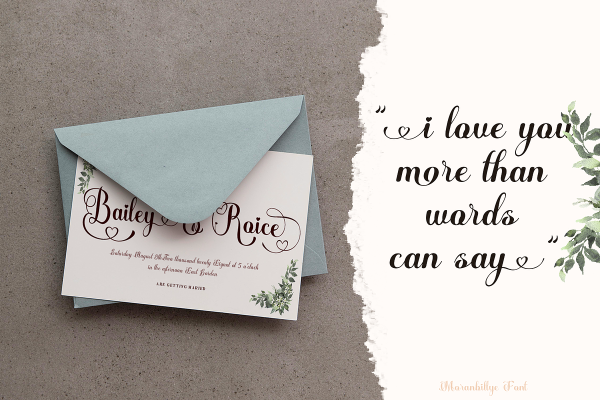 Moranbillye Script, a Script Font by madeDeduk (Photo 3 of 9)