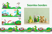 Dragon & Friends Watercolor Clipart, an Illustration by Nastya Che (Thumbnail 6 of 10)