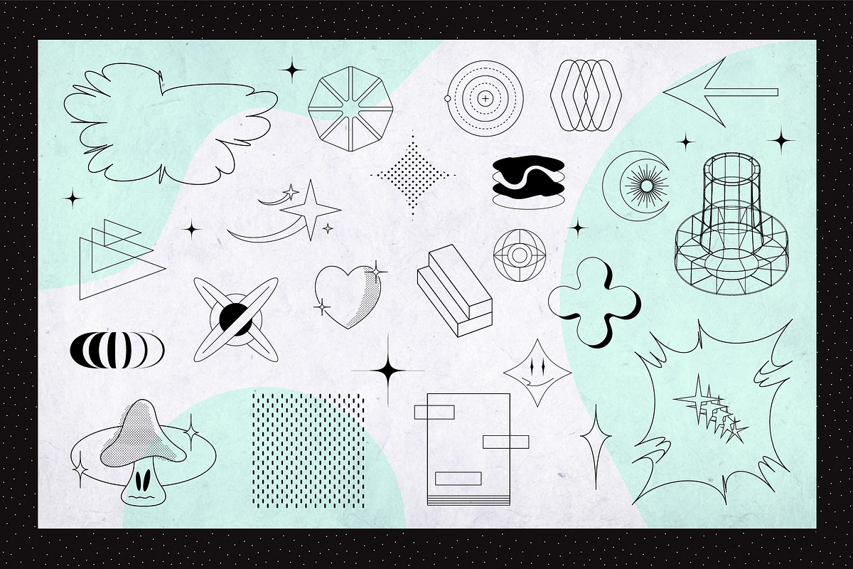 Aesthetic Metamodern Shapes Part 1, an Outline Icon by Ckybe's Corner (Photo 4 of 7)