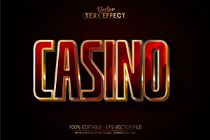 Casino Editable Text Effect, Golden