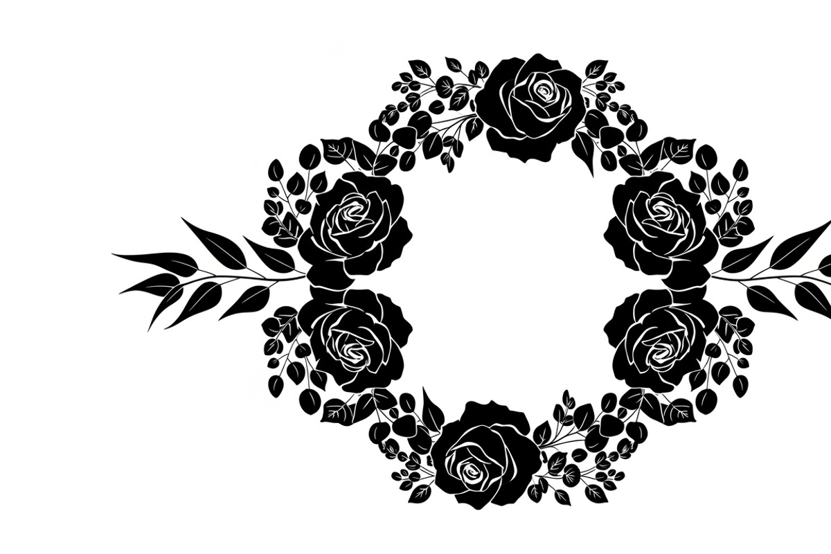 Elegant floral wreath silhouette, an Illustration by Amazin_art (Photo 6 of 41)