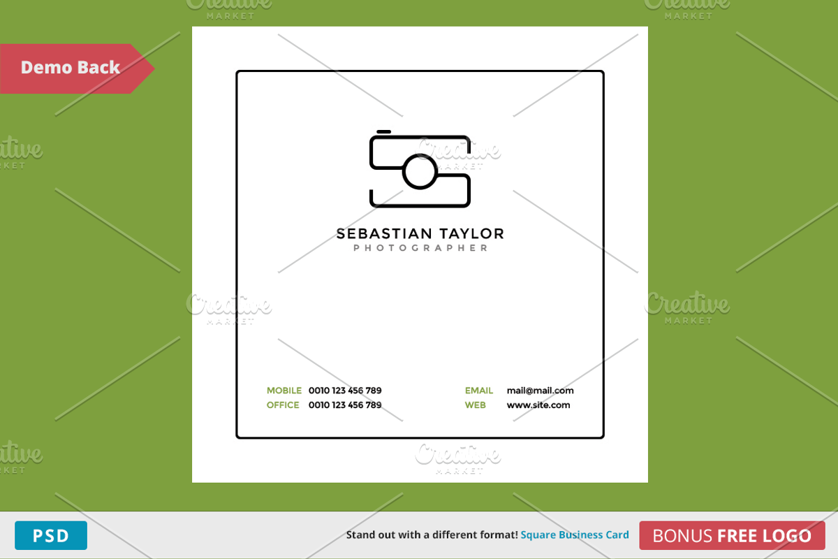 S - Square Business Card Template, a Business Card Template by SketoNeto (Photo 3 of 4)